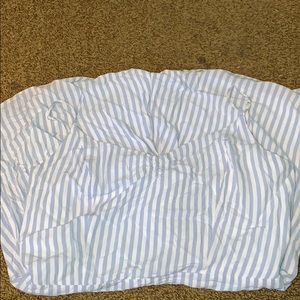 Blue and white romper